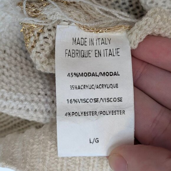 Alchemia Tricot Italian Metallic Stripe Knit Sweater - Picture 8 of 9